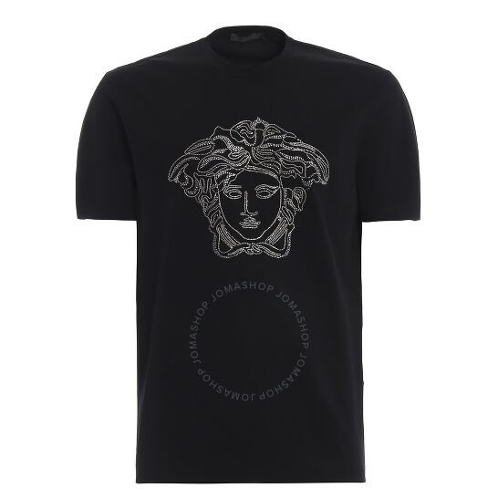 Men's Short Sleeve Medusa Crystal-embellished T-shirt