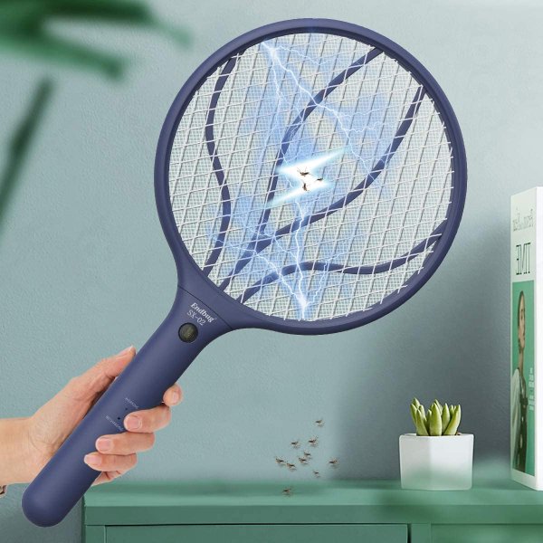 Endbug 大网面可充电式手持电蚊拍 带LED灯
