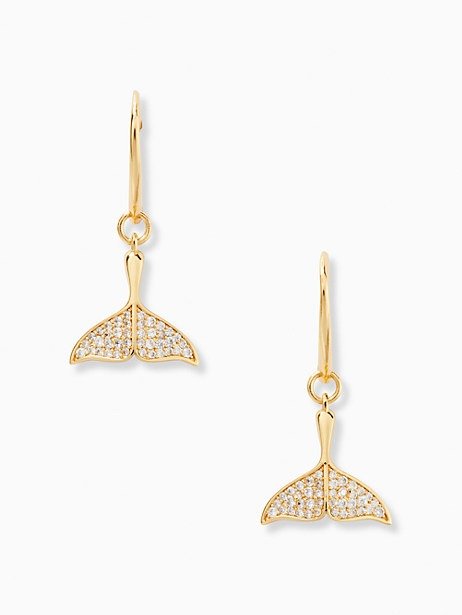 whale tails pave drop earrings