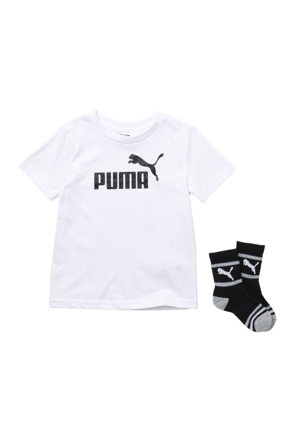Logo Graphic 2-Piece T-Shirt & Socks Set(Little Boys)