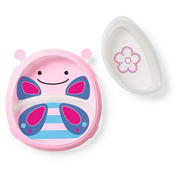 Baby Self-Feeding Training Dishes: Microwave and Dishwasher Safe Training Plate, Butterfly