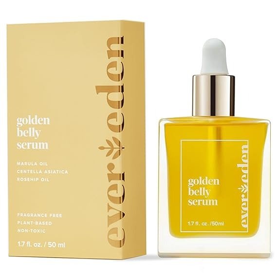 Golden Belly Serum, 1.7 fl oz. | Clean Women's Body care for Pregnancy and Postpartum | Natural and Plant Based Maternity Skincare | Non-Toxic Stretch Mark Oil