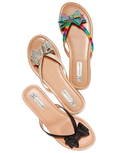 INC Women's Mabae Bow Flat Sandals, Created for Macy's