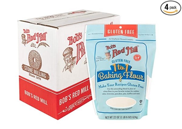 Gluten Free 1-to-1 Baking Flour, 22 Ounce, Pack of 4