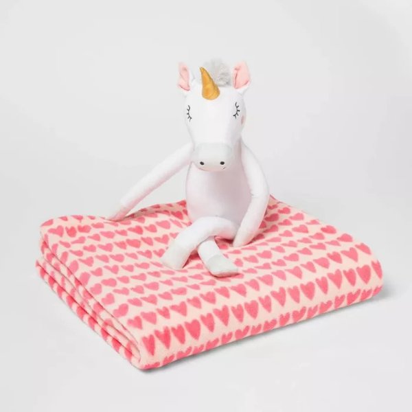 50&#34;x60&#34; Unicorn Throw Blanket Pink - Pillowfort&#8482;