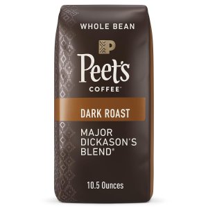 Peet's Coffee, Dark Roast Whole Bean Coffee - Major Dickason's Blend 10.5 Ounce Bag
