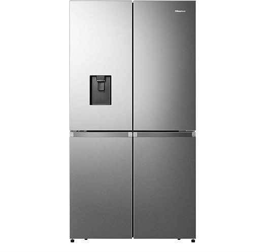 RQ758N4SWI1 PureFlat Four Door Freestanding Fridge Freezer With Water Dispenser - Premium Stainless Steel Look Silver 91.2 × 178.5 × 72.5 cm (W×H×D)