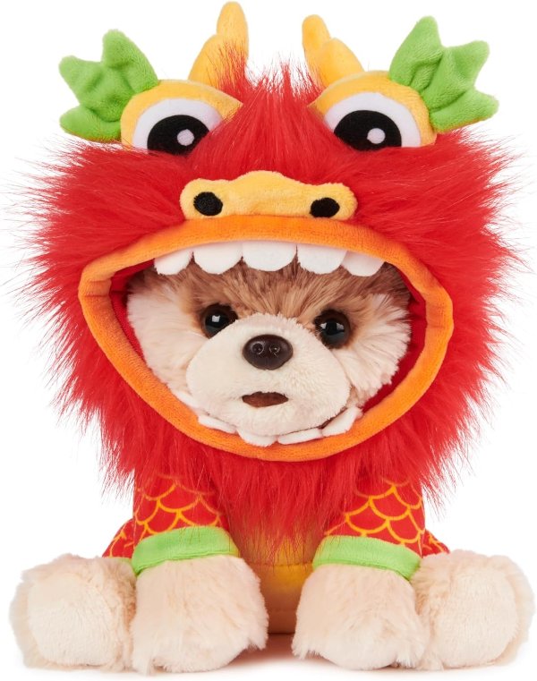 Boo, The World’s Cutest Dog Lunar New Year Dragon Plush Pomeranian Stuffed Animal for Ages 1 and Up, 9”