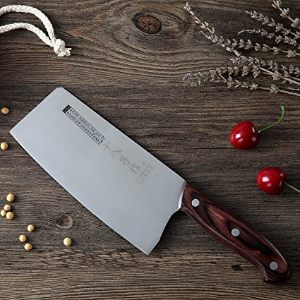Chef Knife Chinese Cleaver Kitchen Knife Superior Class 7-inch Stainless Steel Knife with Ergonomic Design Comfortable Wooden Handle
