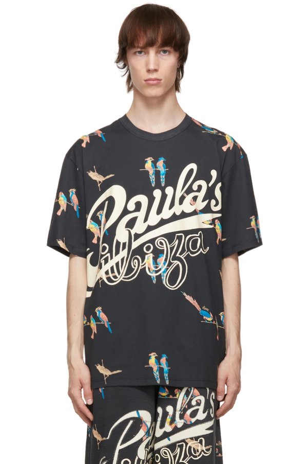 Black Paula's Ibiza Parrot T-Shirt