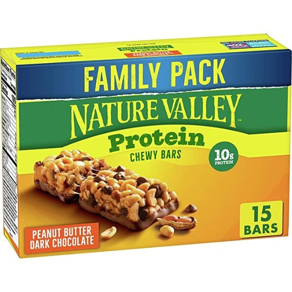 Protein Granola Bars, Peanut Butter Dark Chocolate, 15 Count (Pack of 1)