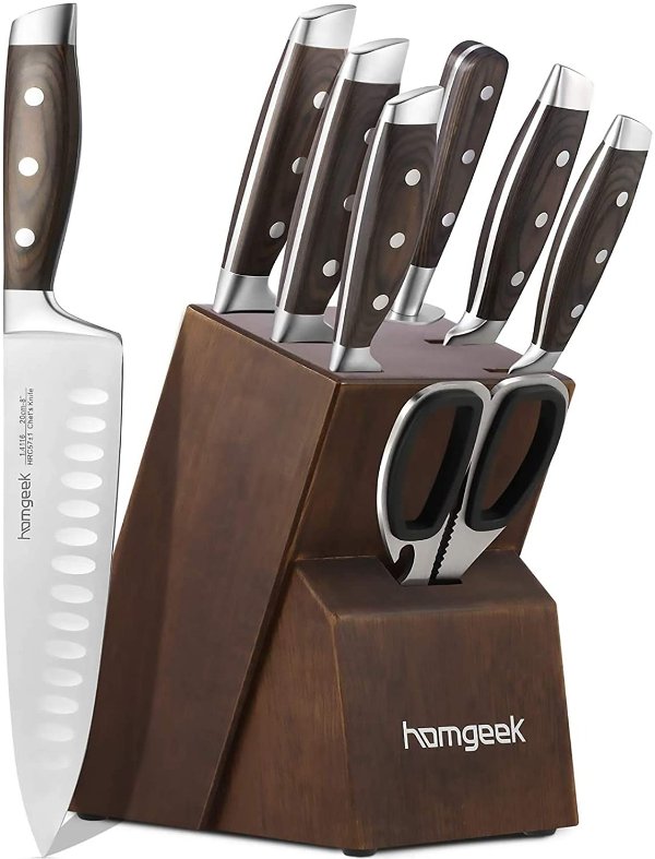 Homgeek 厨房不锈钢刀8件套裝