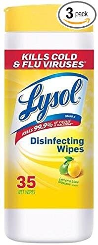 Disinfecting Wipes, Lemon and Lime Blossom, 35 Count (Pack of 3),Packaging May Vary