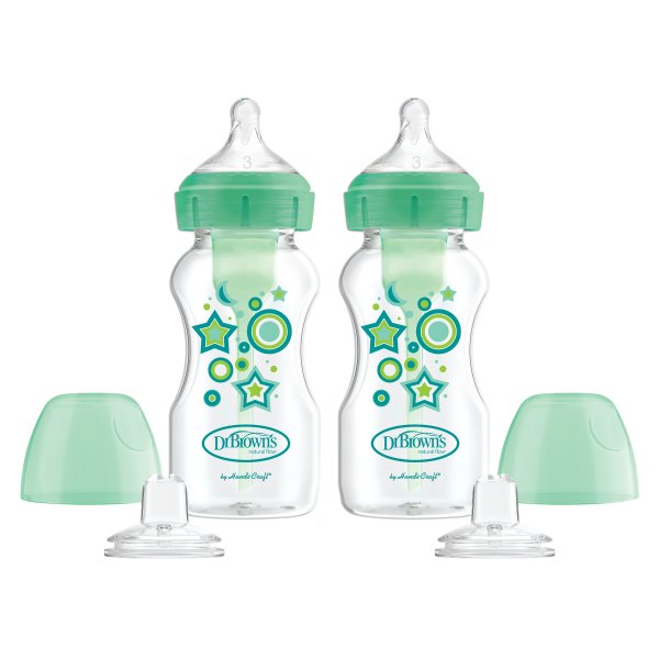 Wide-Neck Bottle to Sippy -2PK