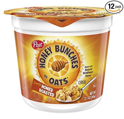 Honey Bunches of Oats Honey Roasted, 2.1 Ounce (Pack of 12) cups
