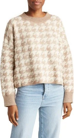 Houndstooth Dolman Sweater
