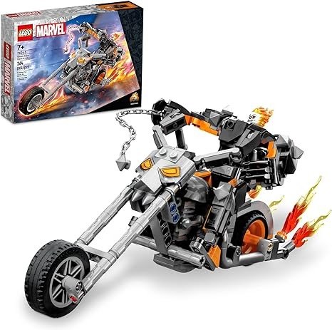 Marvel Ghost Rider Mech & Bike 76245, Buildable Motorbike Toy with Movable Action Figure, Super Hero Building Set, Gift for Kids, Boys and Girls 7 Plus Years Old