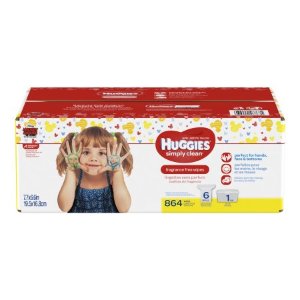Huggies 好奇 Simply Clean 无香婴儿湿巾864抽，含6包补充包+盒