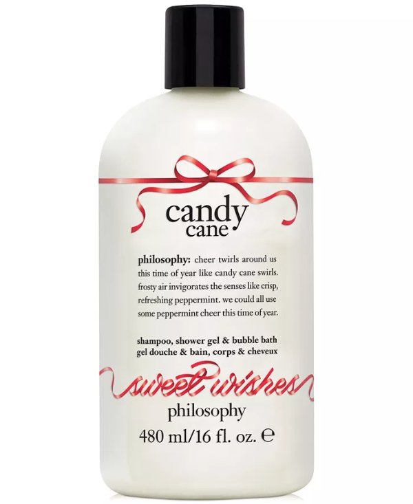 Candy Cane Shampoo, Shower Gel & Bubble Bath, 16 oz.