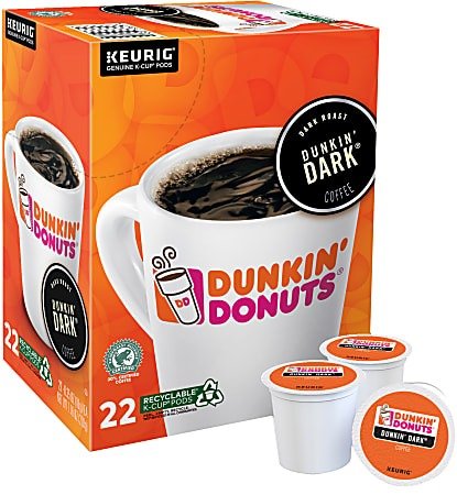 Dunkin Donuts Dark Coffee K Cup Box Of 22 - Office Depot