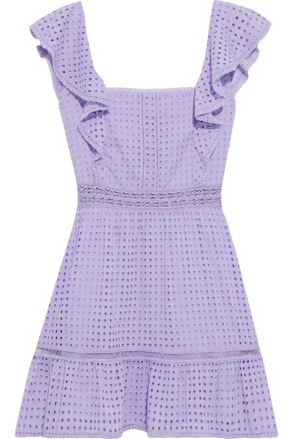 Remada ruffled broderie anglaise cotton mini dress