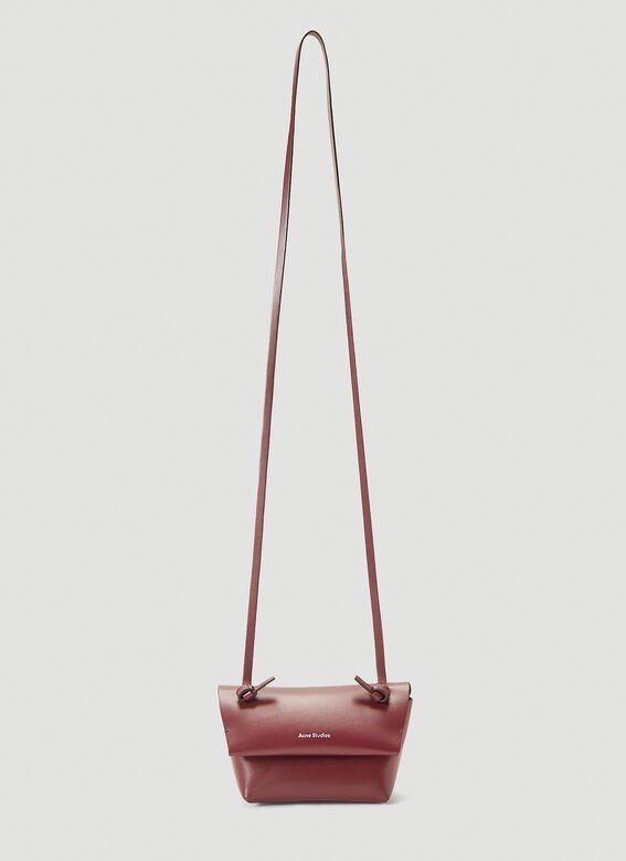 Micro Leather Shoulder Bag in Red