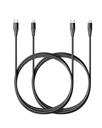 Powerline+ II USB C to Lightning 线材[6 ft, 2-Pack] 