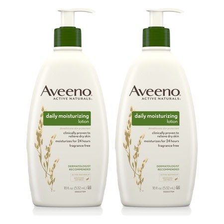 (2 Pack) Aveeno Daily Moisturizing Lotion with Oat for Dry Skin, 18 fl. oz