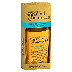 Renewing + Argan Oil of Morocco Penetrating Hair Oil Treatment, Moisturizing & Strengthening Silky Hair Oil for All Hair Types, Paraben-Free, Sulfated-Surfactants Free, 3.3 fl oz