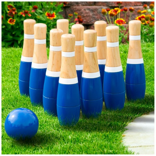 Hey! Play! 8 Inch Wooden Lawn Bowling Set