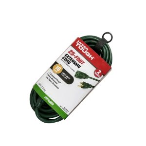 Hyper Tough 25FT 16AWG 3 Prong Green Single Outlet Outdoor Extension Cord