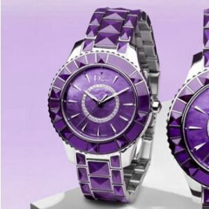 Extra $1870 off DIOR New Christal Purple Diamond Dial Ladies Watch Item No. CD143112M001