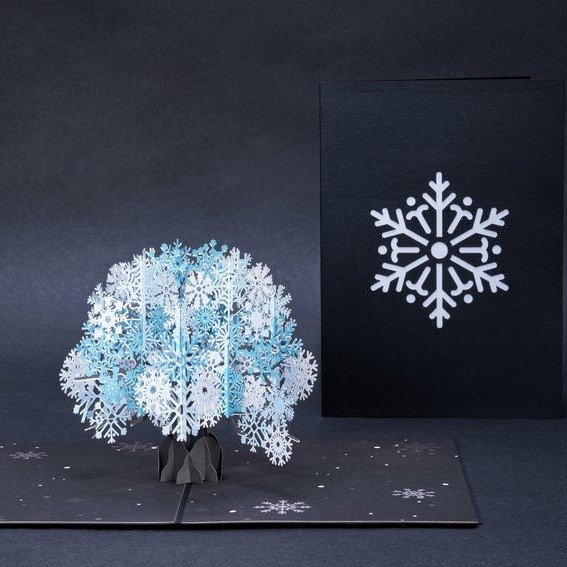 Paper Love Snow Tree Pop Up Card Handmade 3D Popup Greeting | Etsy
