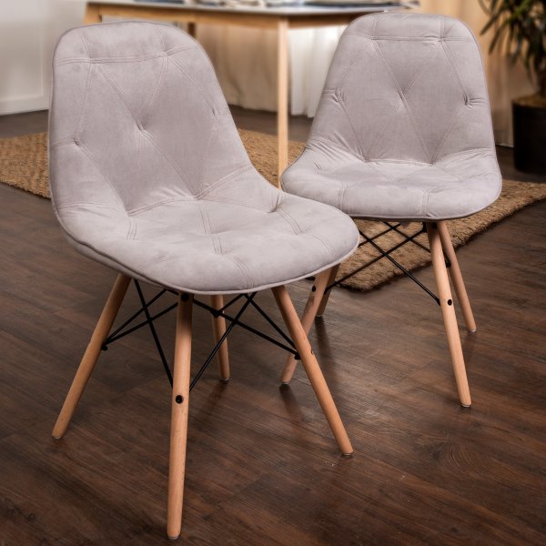 Upholstered Eames Chairs, Grey, Set of 2 - Walmart.com