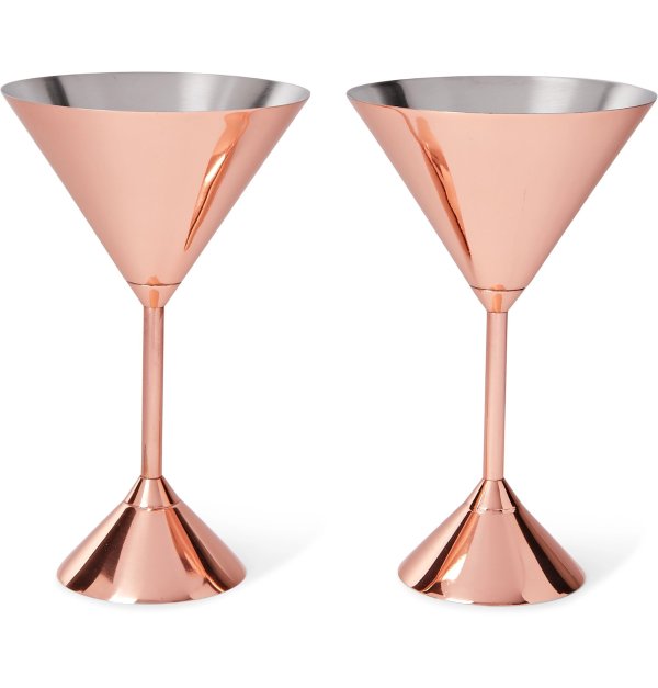 Tom Dixon - Plum Set of Two Copper-Plated Martini Glasses