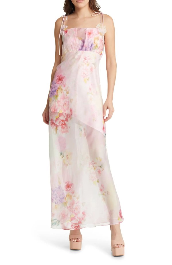 Lisa Floral Organza Maxi Dress
