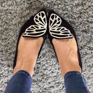 SOPHIA WEBSTER  Bibi Butterfly Suede Flats @ MATCHESFASHION.COM