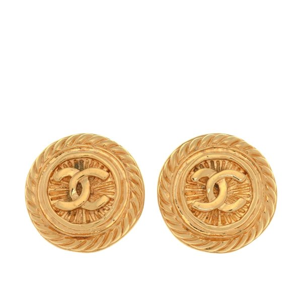 CC Logo Round Clip-on Earrings