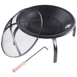 Portable 22" Folding Fire Pit w/ 4 Legs Firebowl for BBQ cooking Campfire Backyard Outdoor