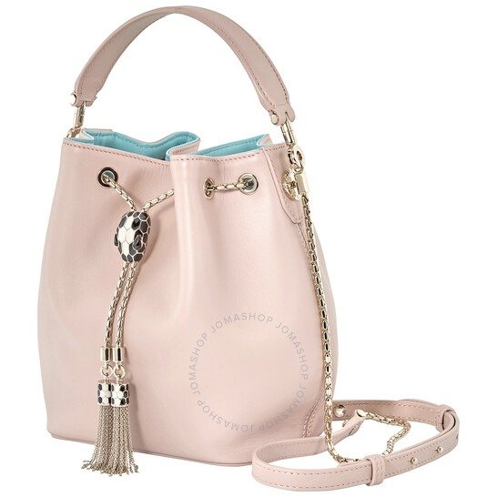 Serpenti Forever Leather Bucket Bag- Crystal Rose