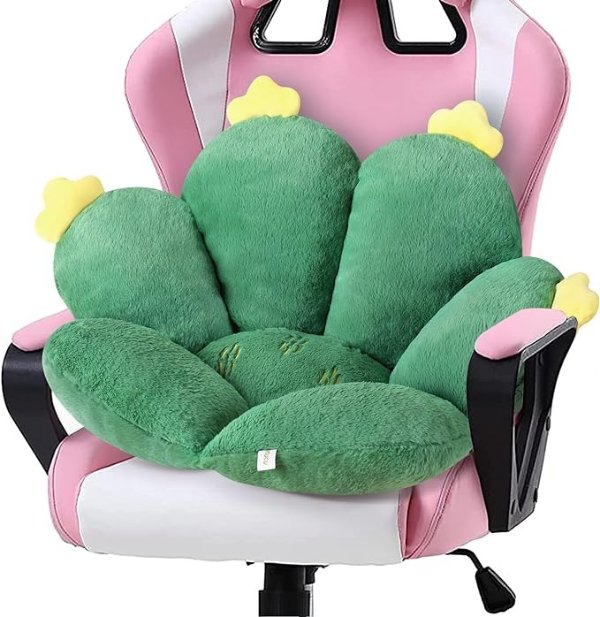 Ditucu Cute Cactus Shaped Chair Cushion Comfy Seat Cushions Kawaii Gaming Chair Cushion 29 x 23 inch Lazy Sofa Office Floor Stuff Pillow Pad for Gamer Room Decor