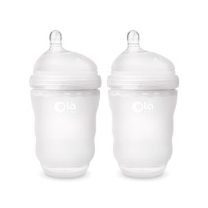 Olababy GentleBottle, Silicone Baby Bottle - 8oz, Frost 2-Pack