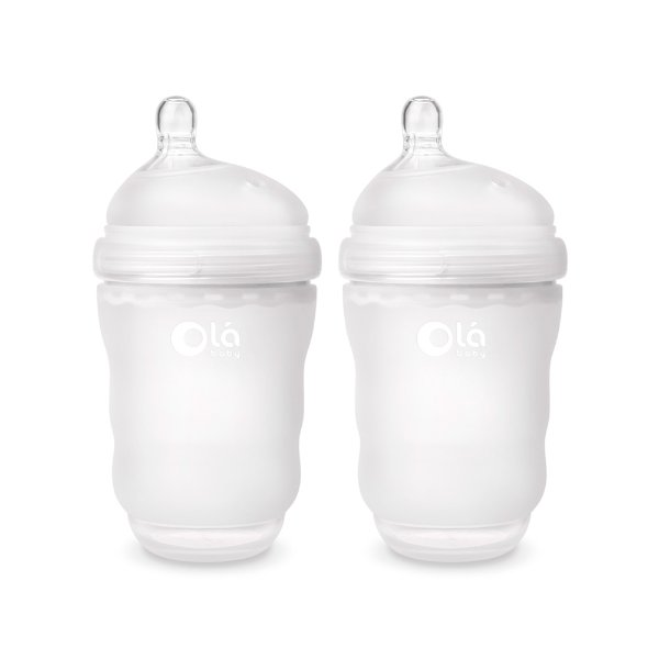 GentleBottle, Silicone Baby Bottle - 8oz, Frost 2-Pack