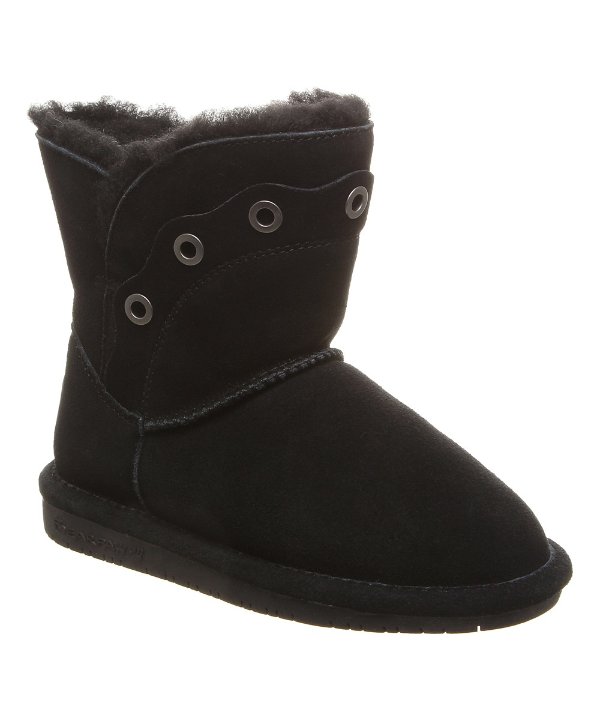 Black Grommet-Accent Youth Suede Boot - Kids