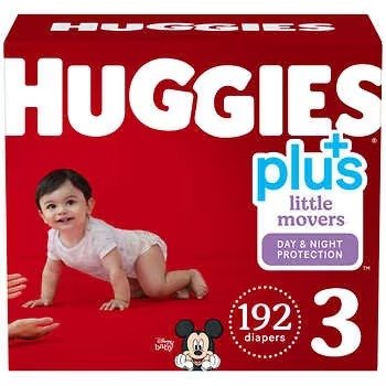 Little Movers Plus Diapers, Size 3, 192 ct