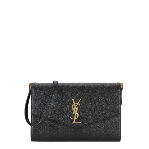 Saint LaurentCassandra black leather clutch
