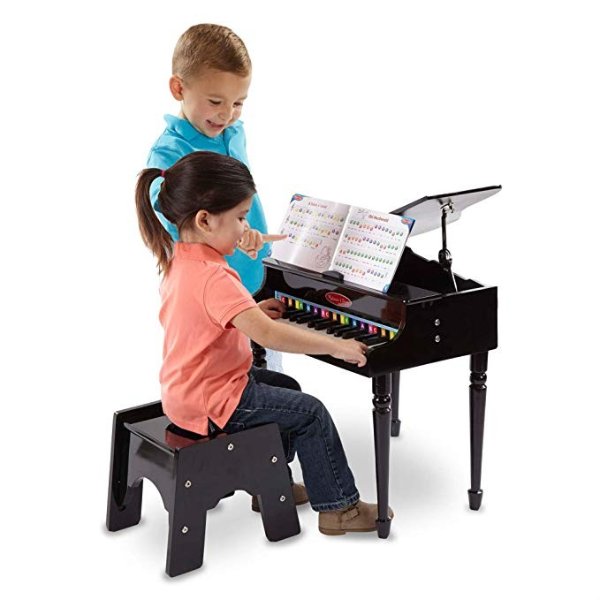 Learn-to-Play Classic Grand Piano (Mini Keyboard with 30 Hand-Tuned Keys, Non-Tipping Bench, Great Gift for Girls and Boys - Best for 4, 5, and 6 Year Olds)