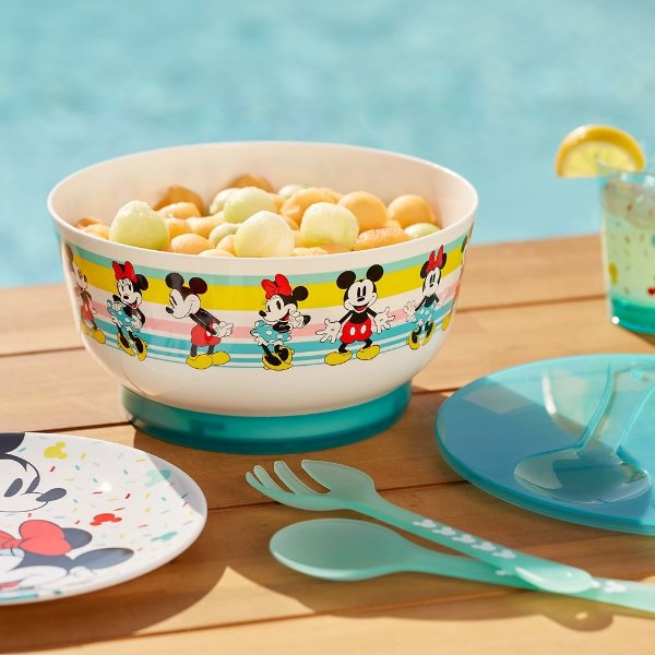Mickey and Minnie Mouse Salad Bowl Set with Ice Pack Base – Disney Eats | shopDisney