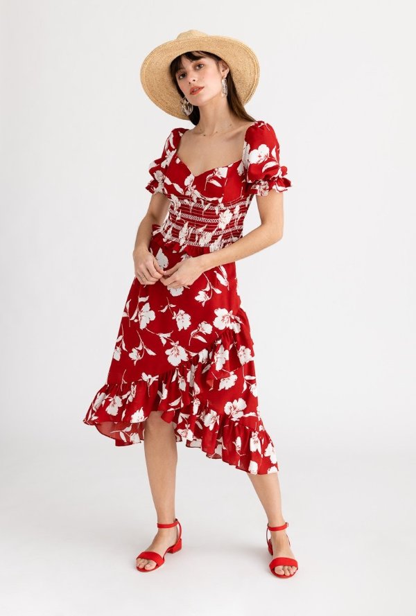 Eden Skirt - Red Floral