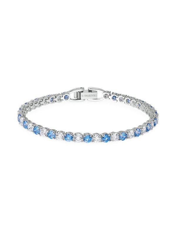 Rhodium-Plated & Swarovski Crystal Tennis Bracelet